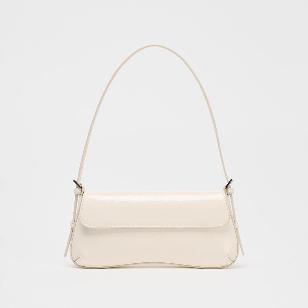 Zara cream pleather purse